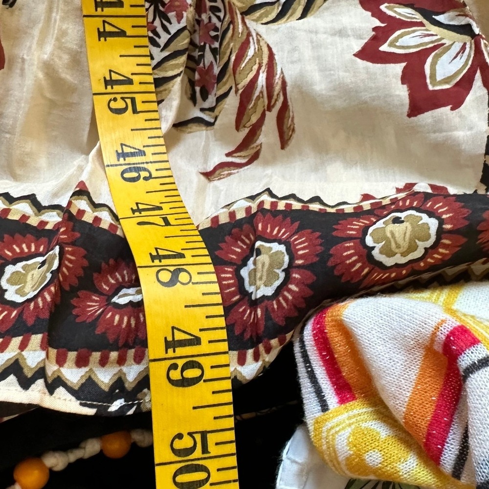 Farm Rio NWT SZMED Aura Floral Sand Maxi Dress Floral Cream Tier Spaghetti Strap - Picture 14 of 16